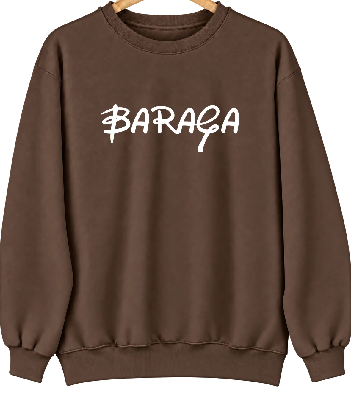 Baraga, Michigan Hometown Crewneck — Brown