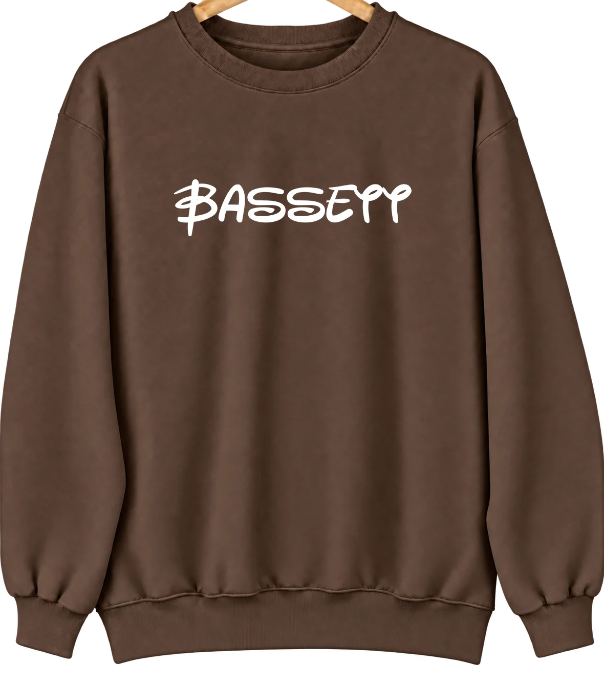 Bassett, Nebraska Hometown Crewneck — Brown