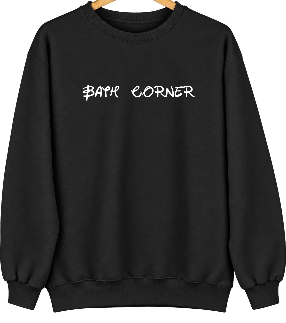 Bath Corner, South Dakota Hometown Crewneck — Black