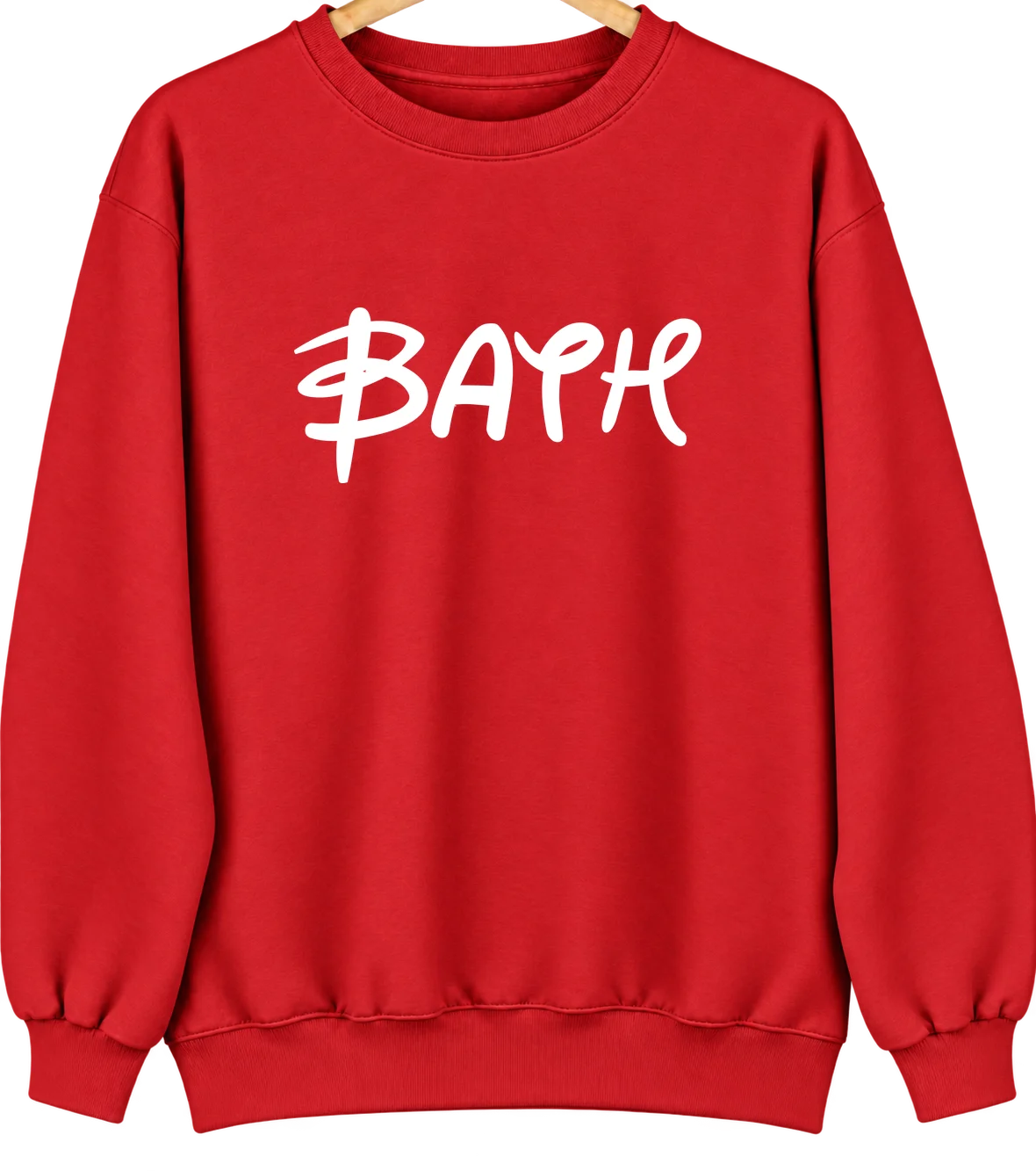 Bath, South Dakota Hometown Crewneck — Red