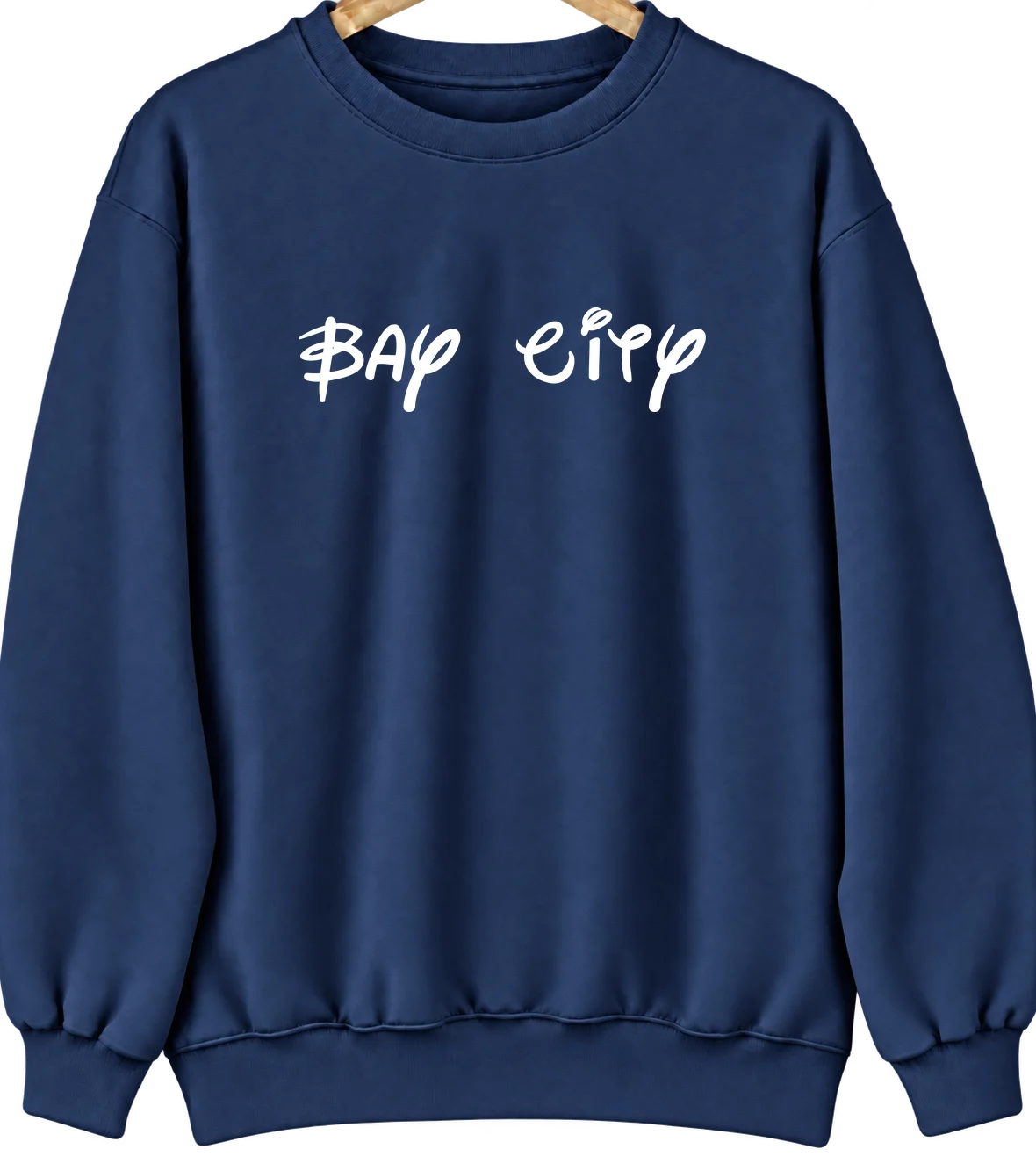 Bay City, Wisconsin Hometown Crewneck — Navy