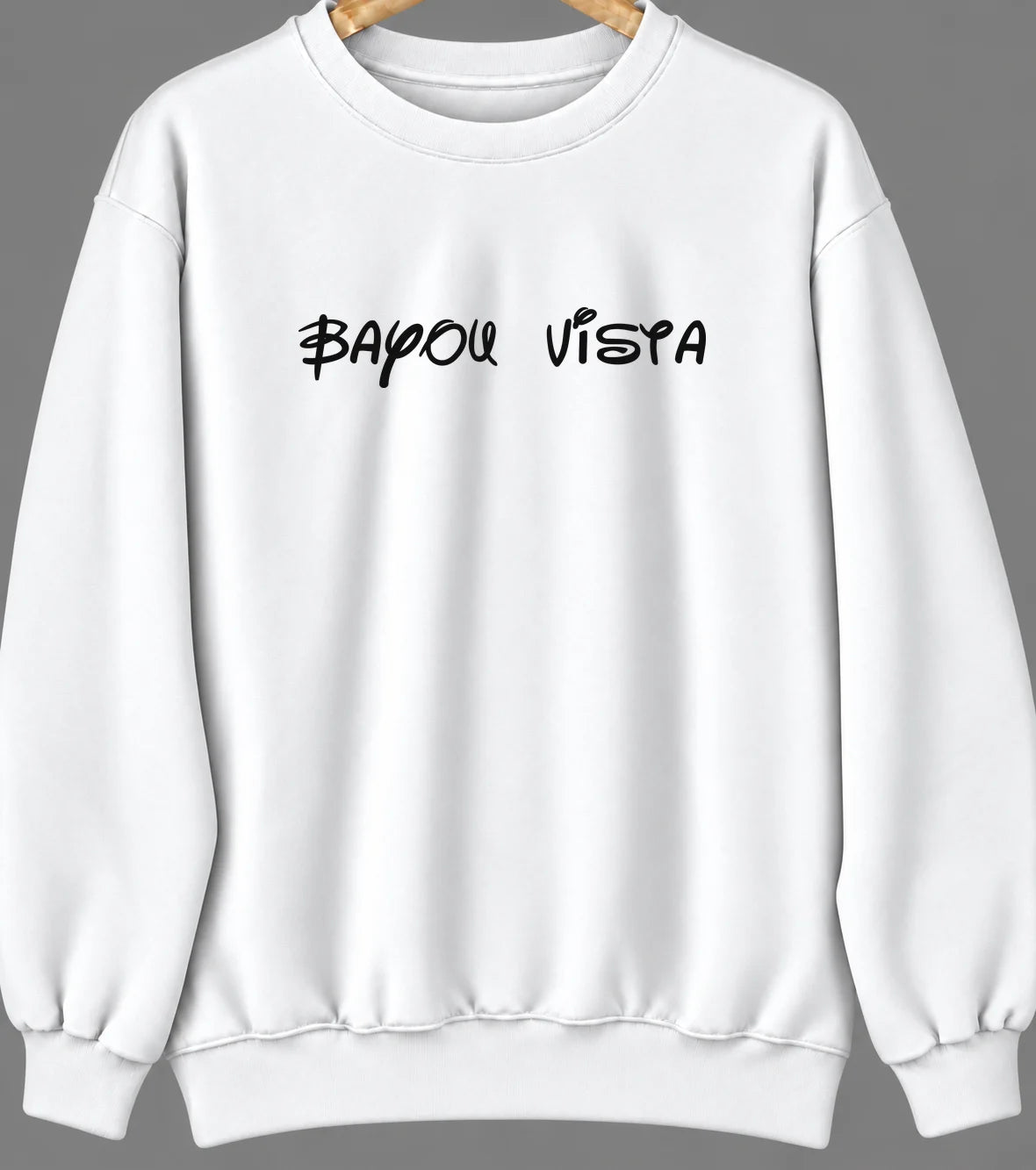 Bayou Vista, Louisiana Hometown Crewneck — White