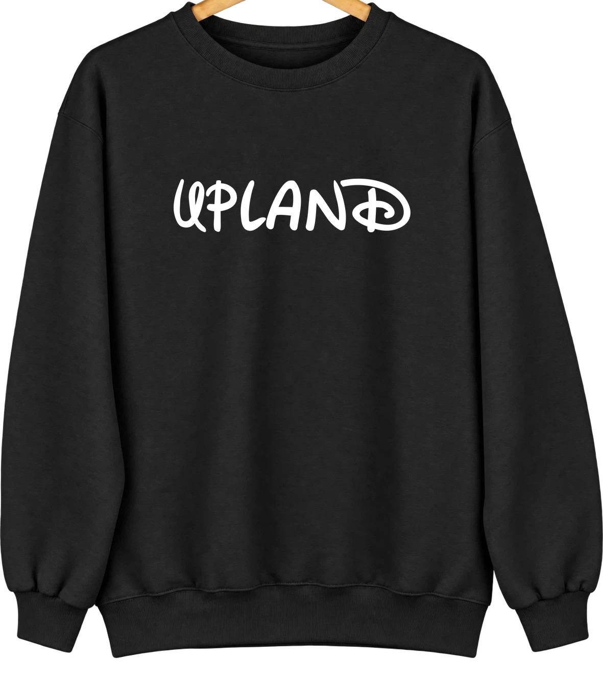 Upland, California Hometown Crewneck — Black