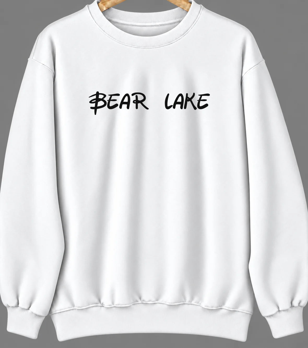 Bear Lake, Indiana Hometown Crewneck — White