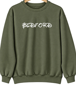 Bedford, Ohio Hometown Crewneck — Military Green