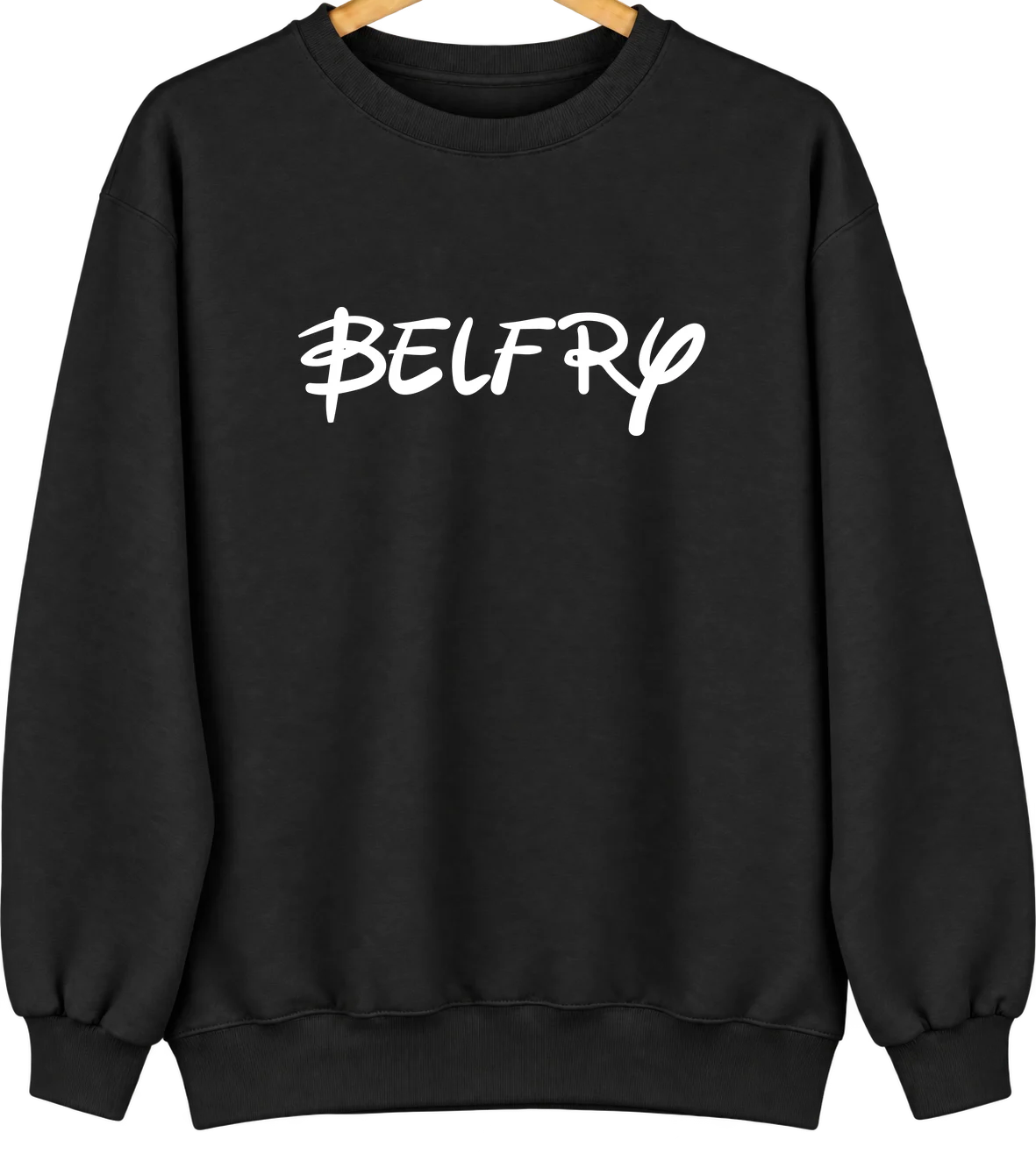 Belfry, Montana Hometown Crewneck — Black