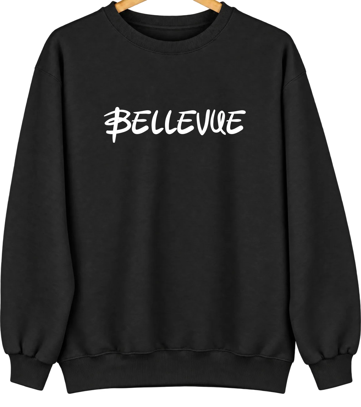 Bellevue, Idaho Hometown Crewneck — Black