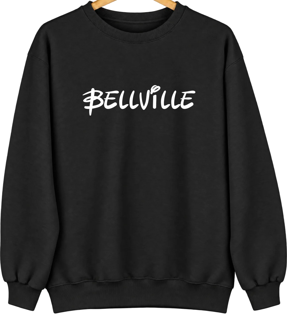 Bellville, Ohio Hometown Crewneck — Black