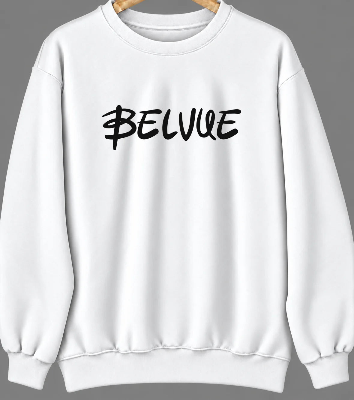 Belvue, Kansas Hometown Crewneck — White