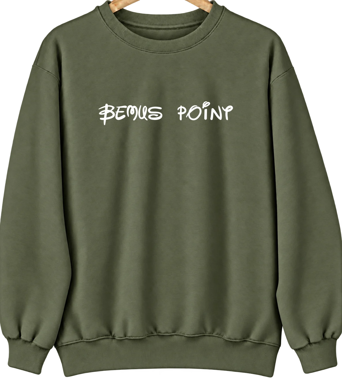 Bemus Point, New York Hometown Crewneck — Military Green