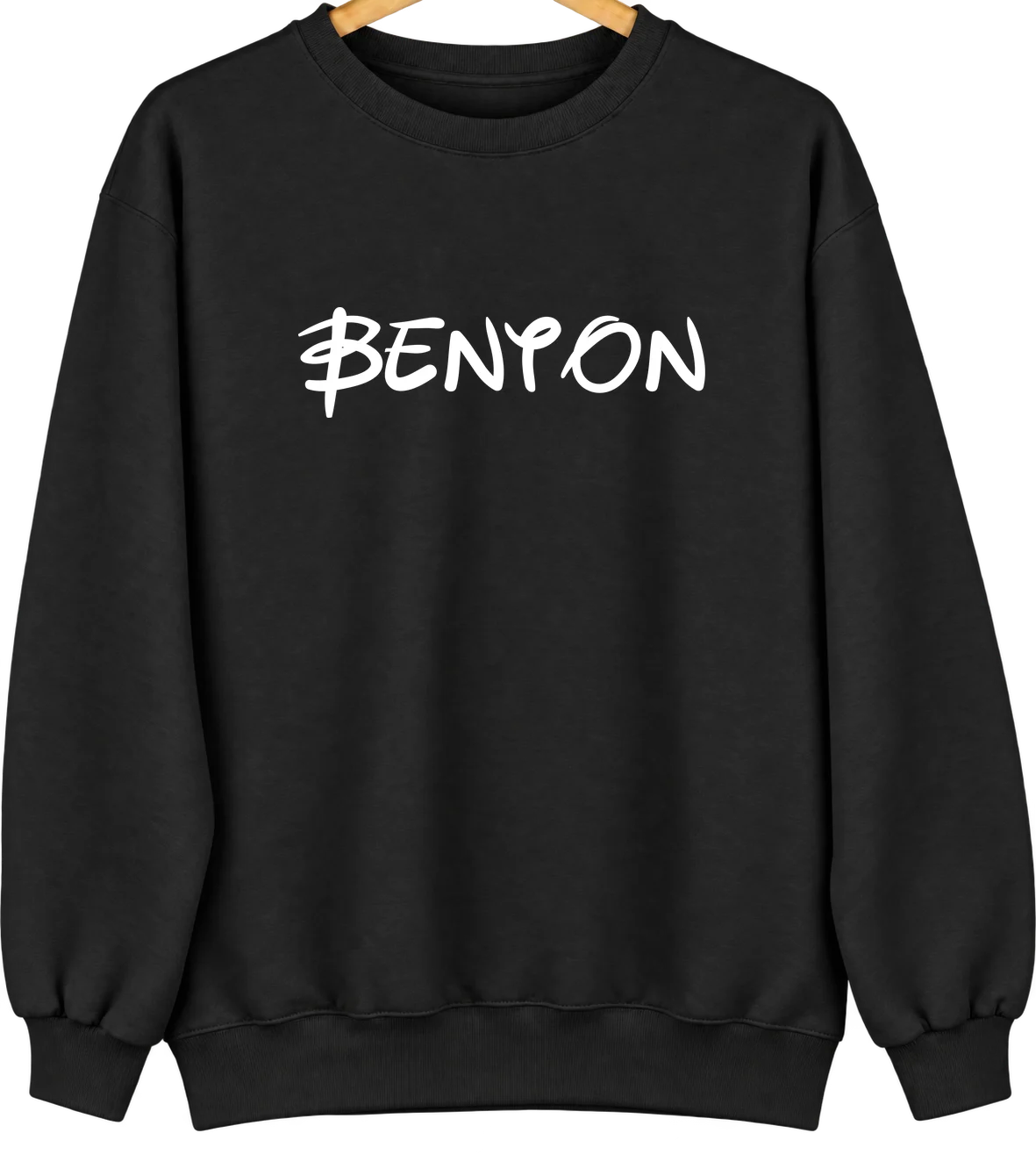 Benton, Kansas Hometown Crewneck — Black