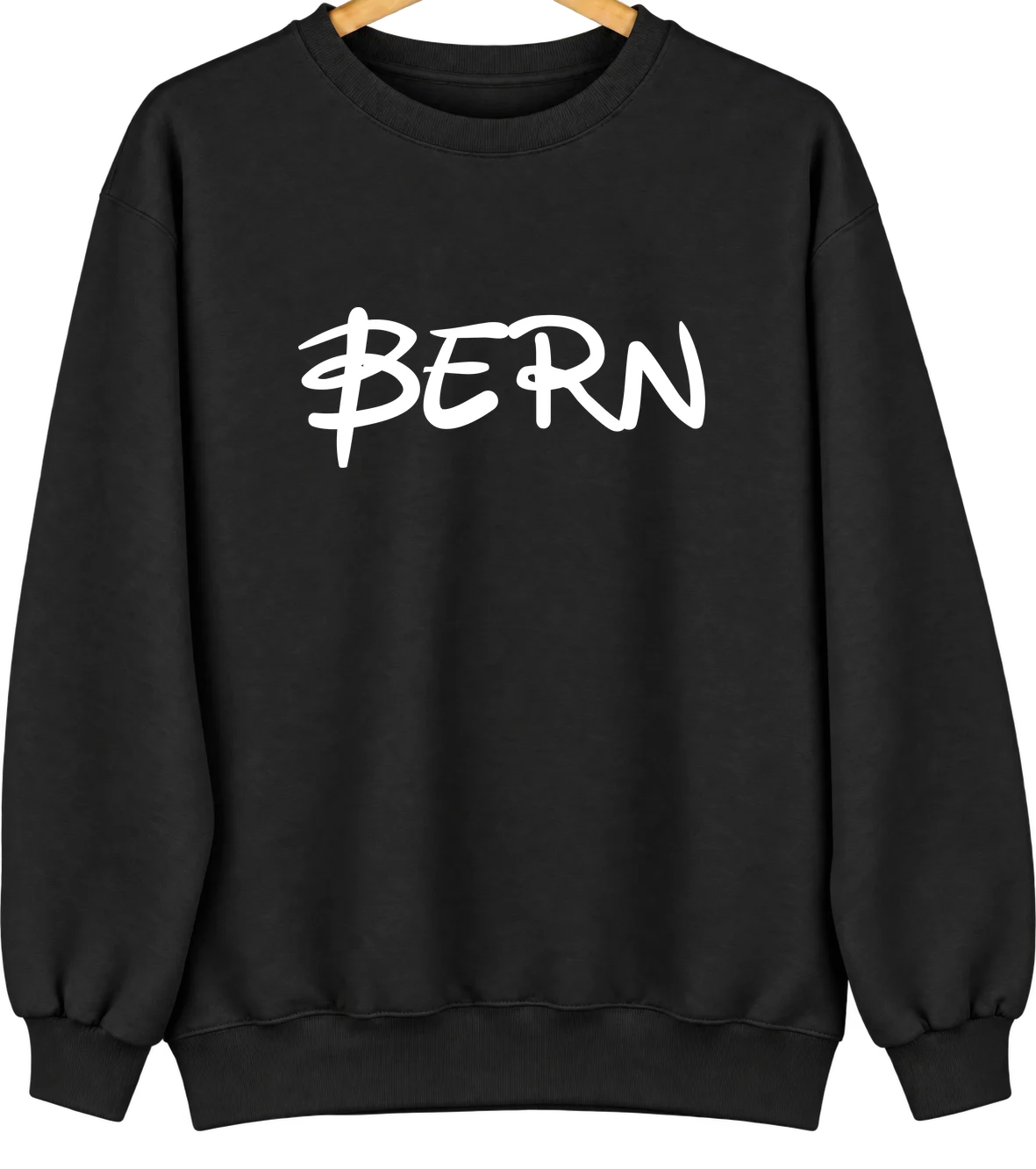 Bern, Kansas Hometown Crewneck — Black
