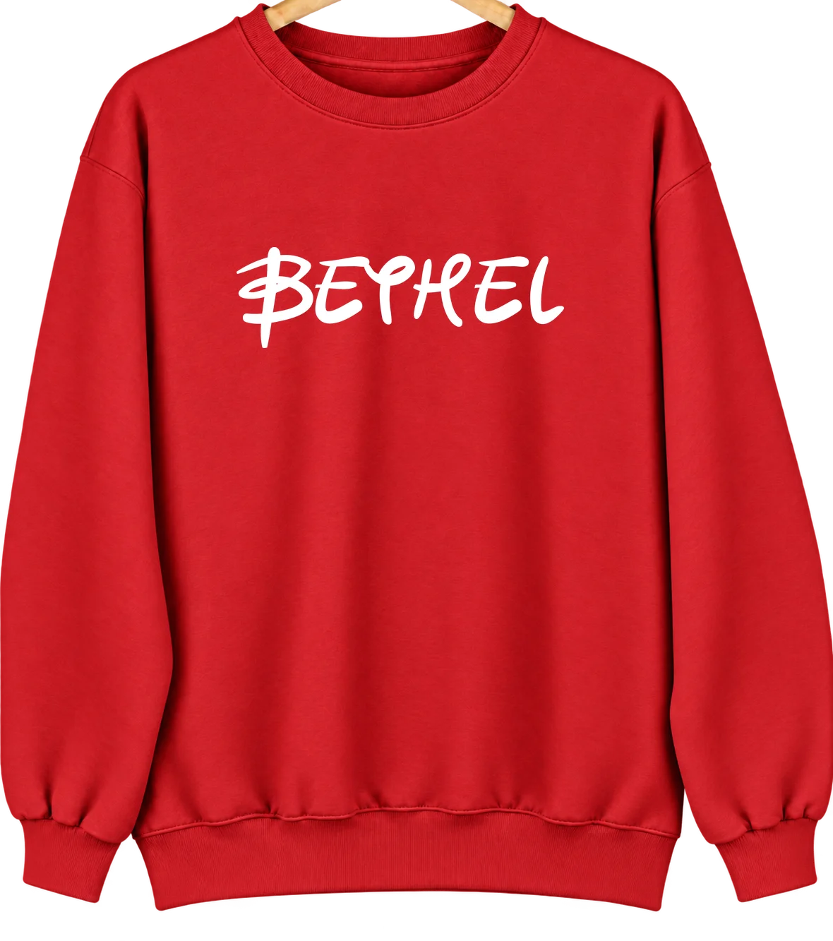 Bethel, Missouri Hometown Crewneck — Red