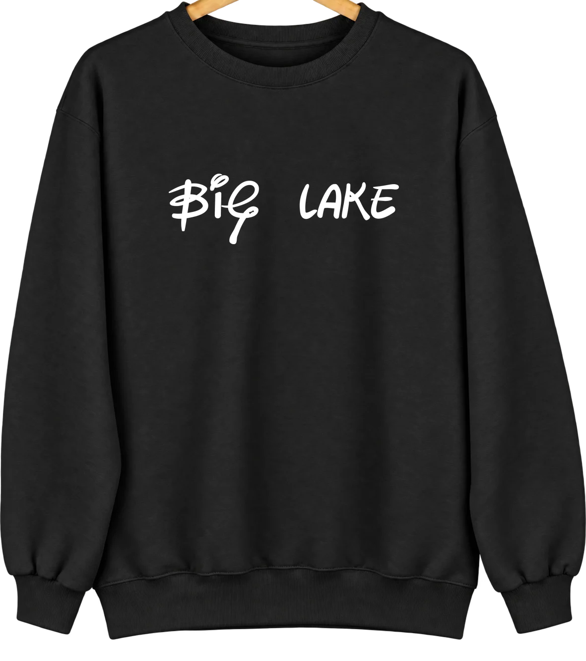 Big Lake, Missouri Hometown Crewneck — Black