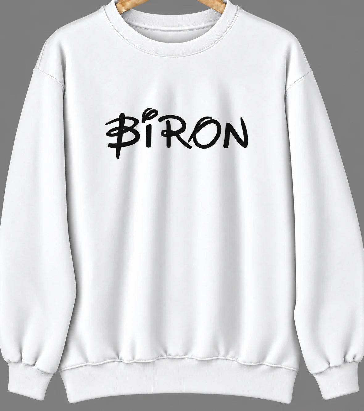 Biron, Wisconsin Hometown Crewneck — White