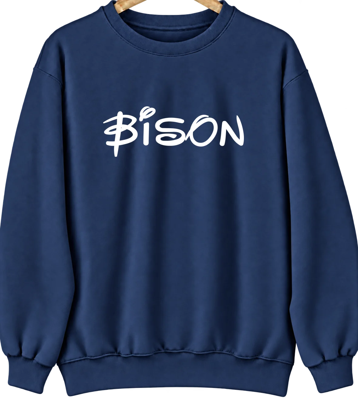 Bison, Kansas Hometown Crewneck — Navy