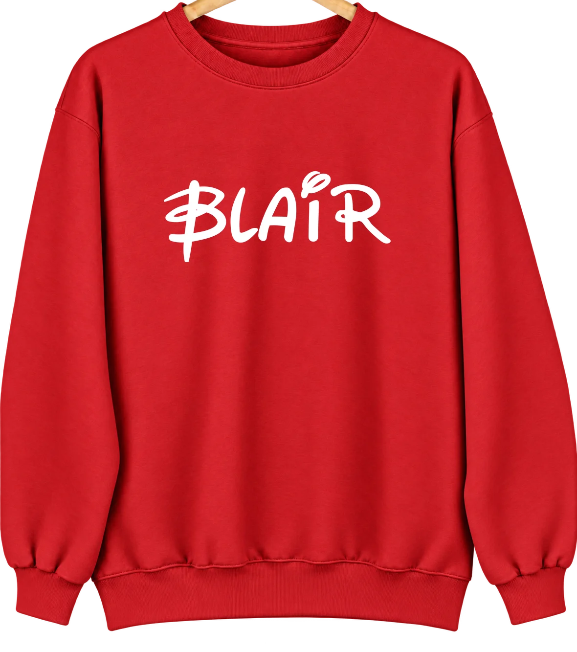 Blair, Wisconsin Hometown Crewneck — Red