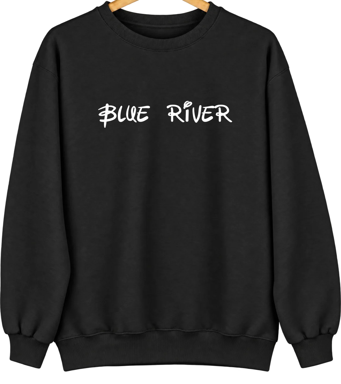 Blue River, Colorado Hometown Crewneck — Black