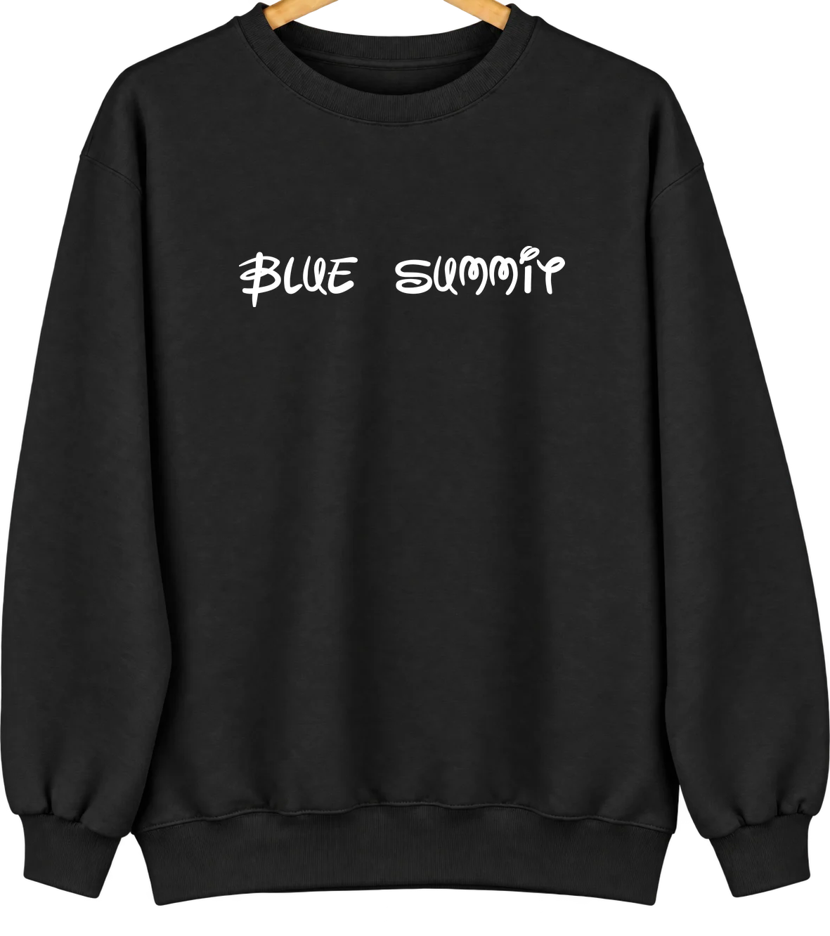 Blue Summit, Missouri Hometown Crewneck — Black