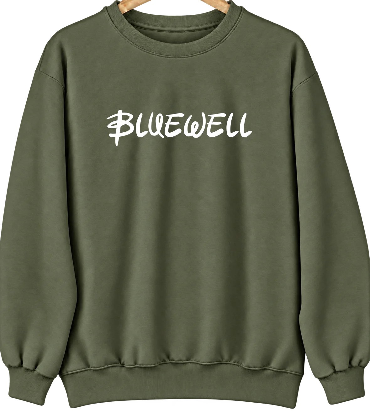 Bluewell, West Virginia Hometown Crewneck — Military Green