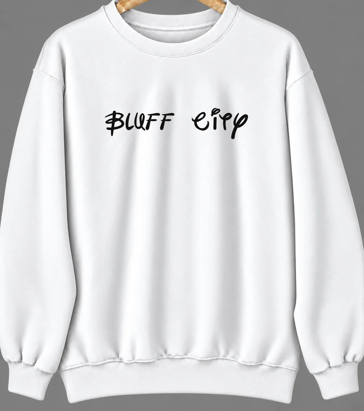 Bluff City, Arkansas Hometown Crewneck — White