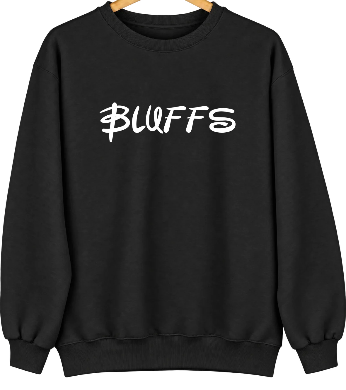 Bluffs, Illinois Hometown Crewneck — Black