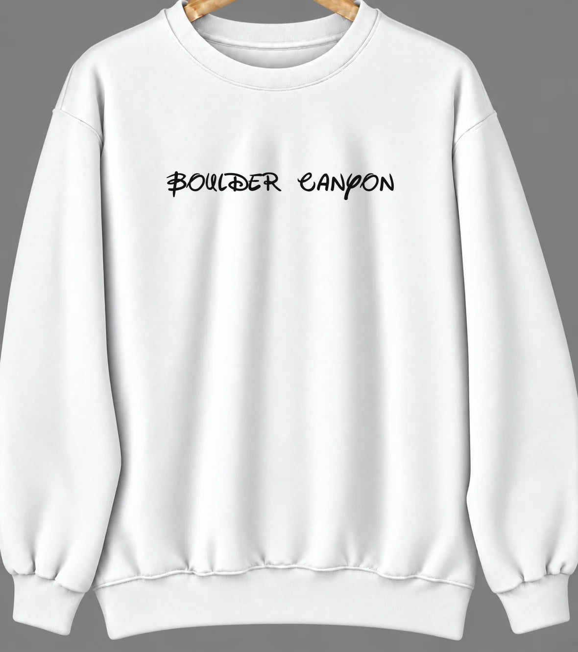 Boulder Canyon, South Dakota Hometown Crewneck — White