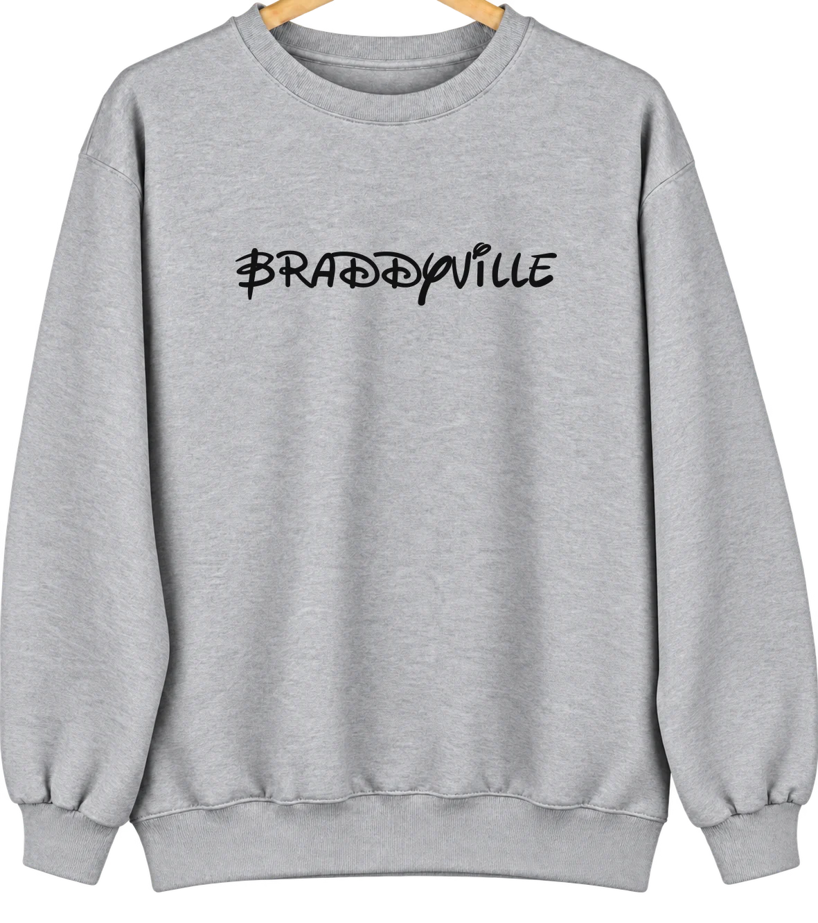 Braddyville, Iowa Hometown Crewneck — Sport Grey