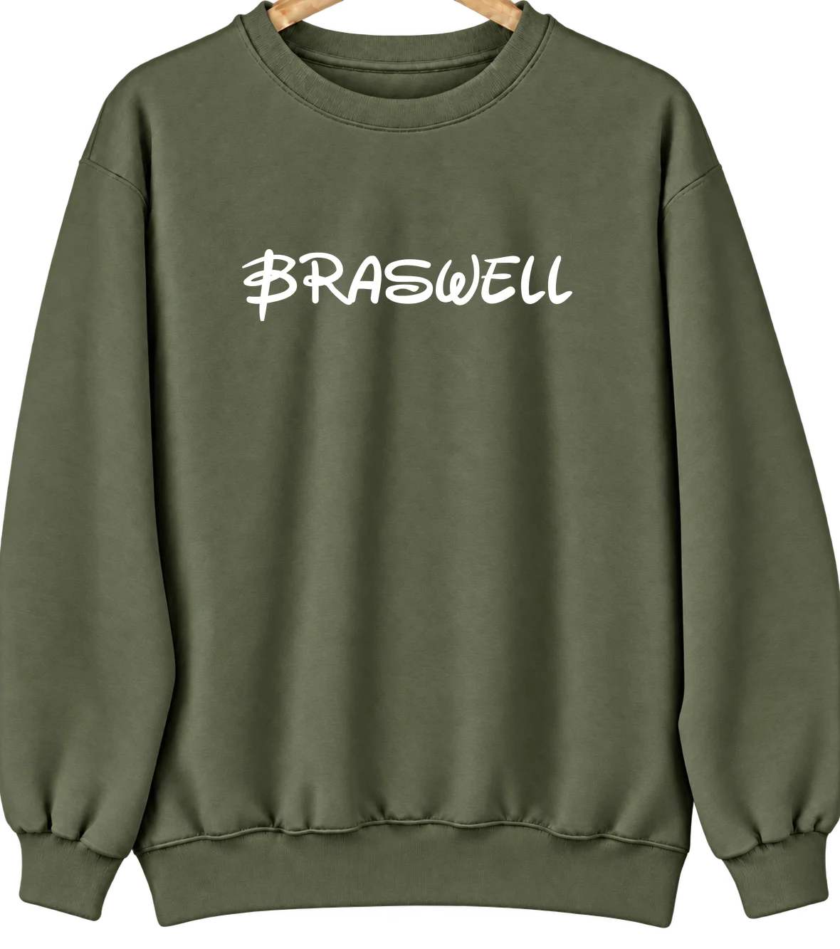 Braswell, Georgia Hometown Crewneck — Military Green