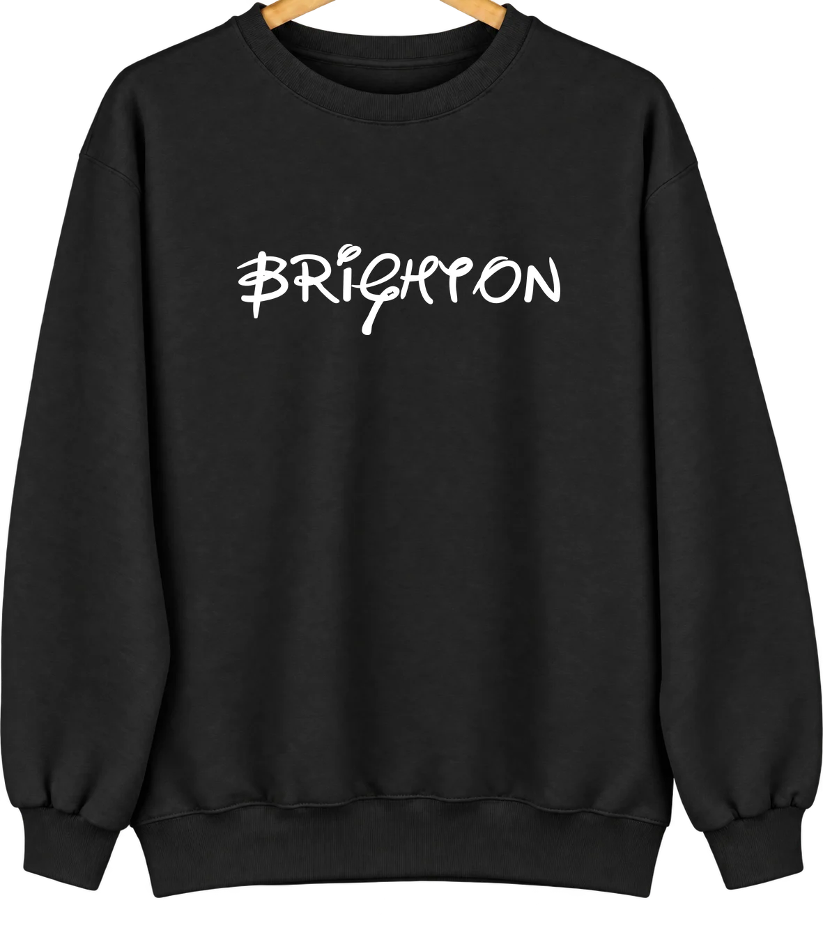 Brighton, Iowa Hometown Crewneck — Black
