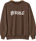 Brule, Nebraska Hometown Crewneck — Brown