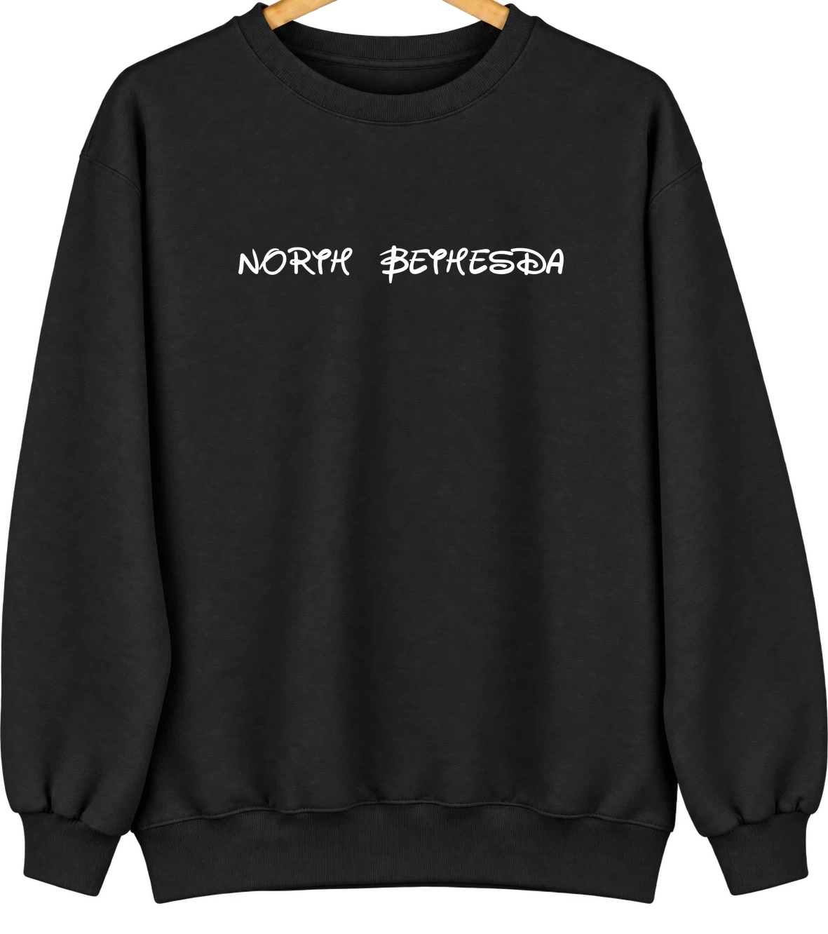 North Bethesda, Maryland Hometown Crewneck — Black
