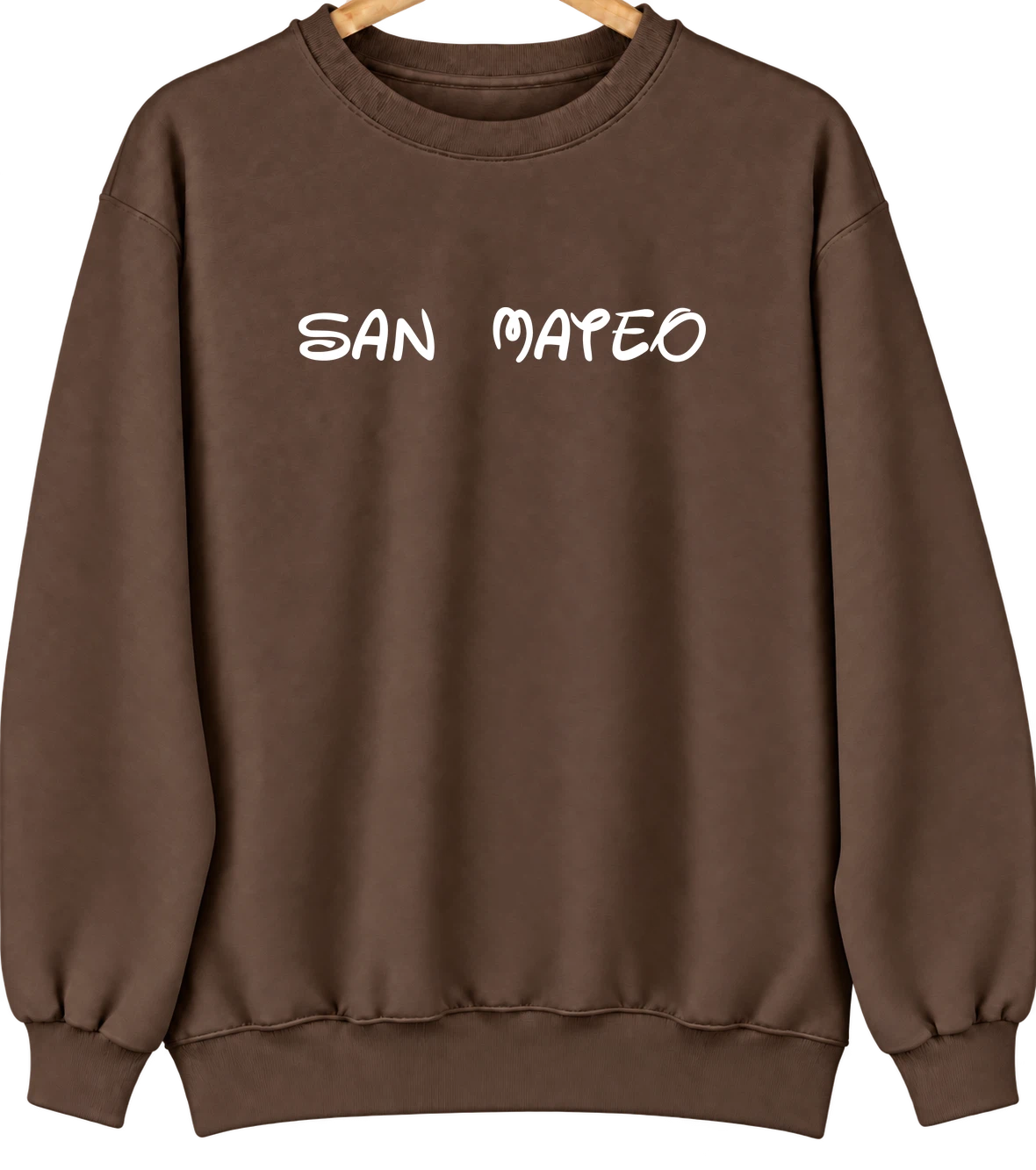 San Mateo, California Hometown Crewneck — Brown