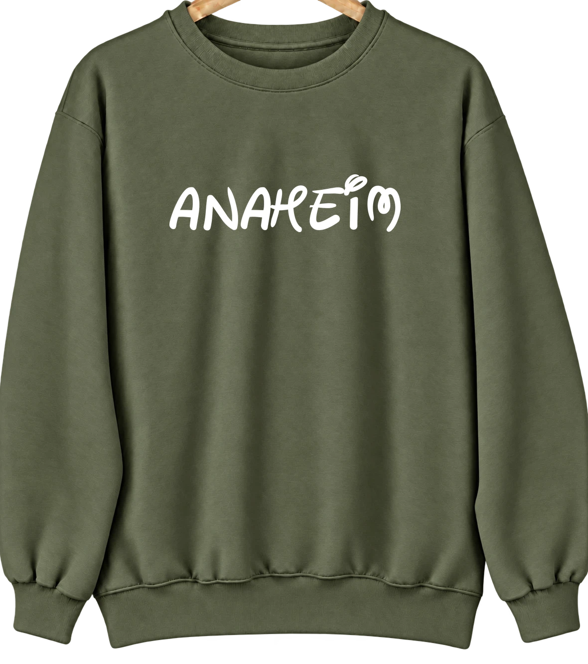 Anaheim, California Hometown Crewneck — Military Green