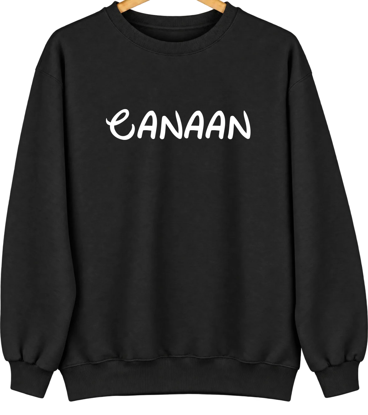 Canaan, Indiana Hometown Crewneck — Black