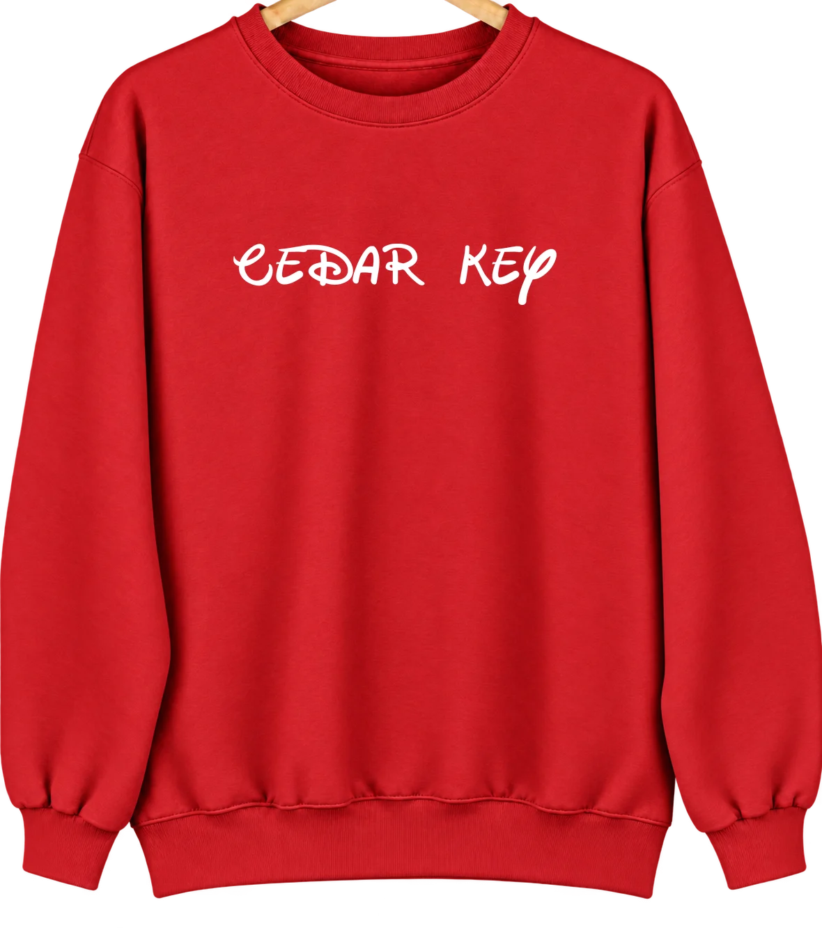 Cedar Key, Florida Hometown Crewneck — Red