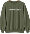 Chattanooga, Oklahoma Hometown Crewneck — Military Green