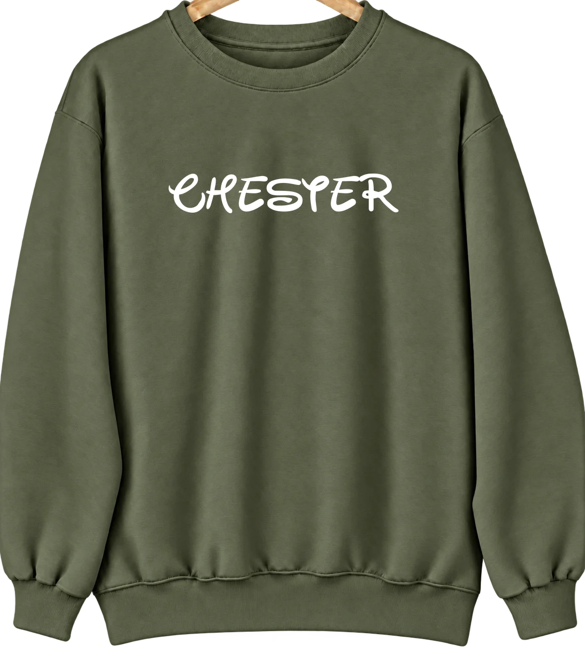 Chester, Georgia Hometown Crewneck — Military Green