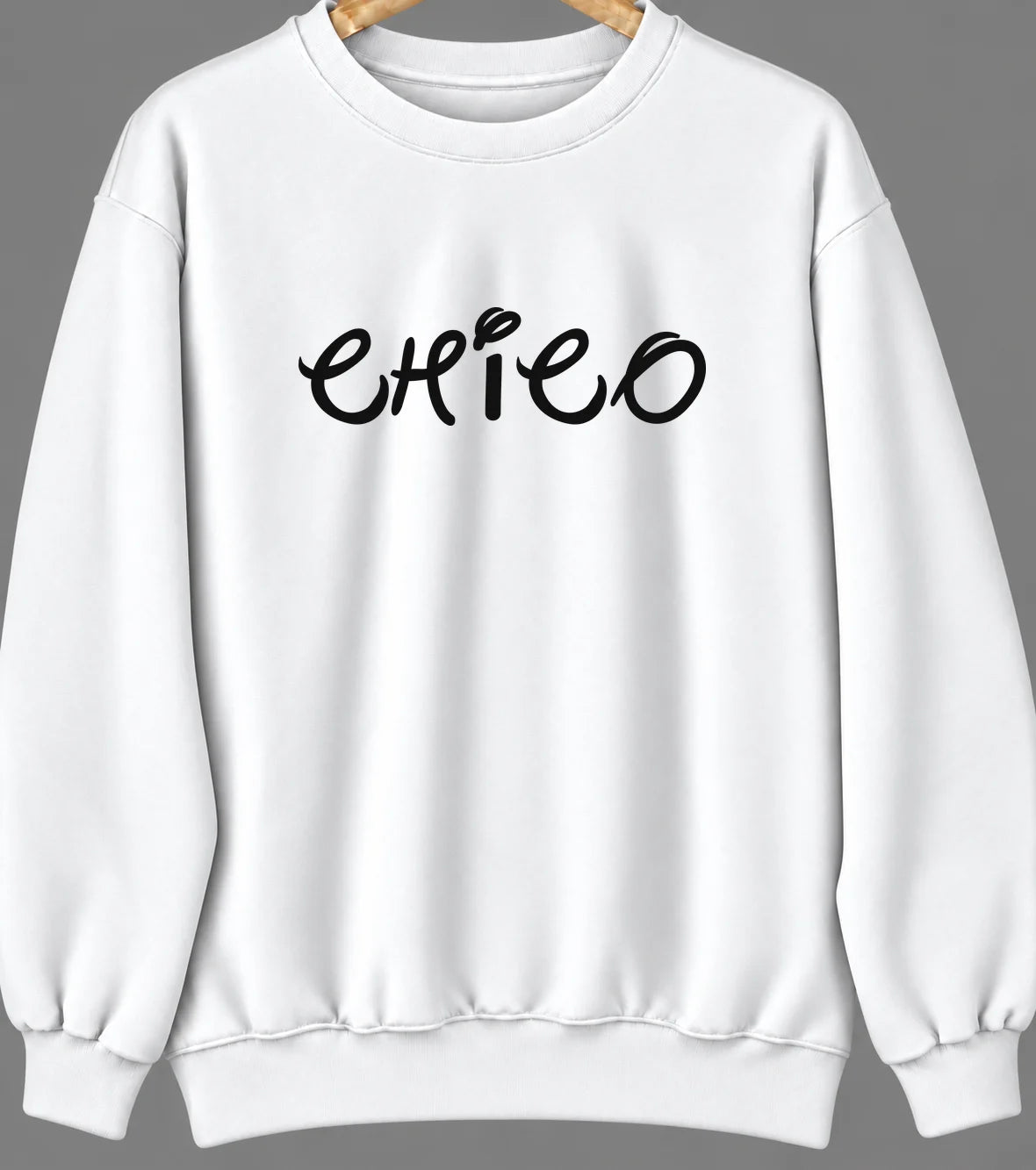 Chico, Washington Hometown Crewneck — White