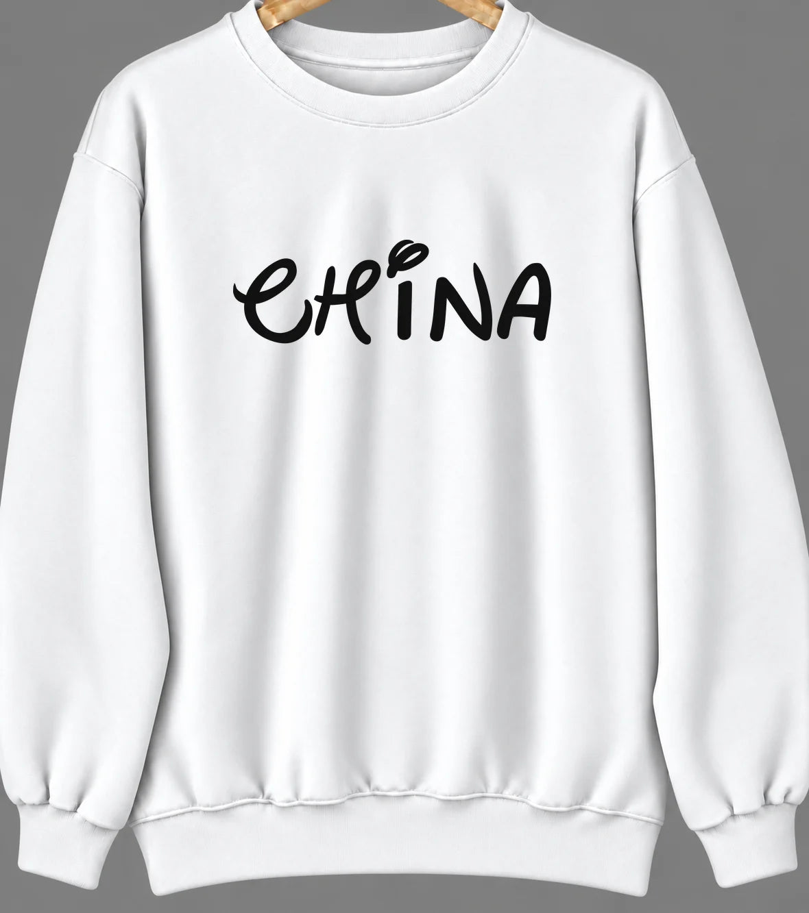 China, Texas Hometown Crewneck — White