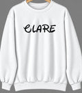 Clare, Iowa Hometown Crewneck — White