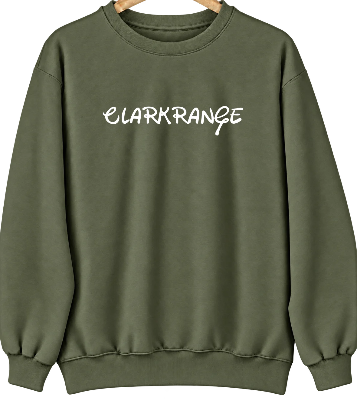 Clarkrange, Tennessee Hometown Crewneck — Military Green