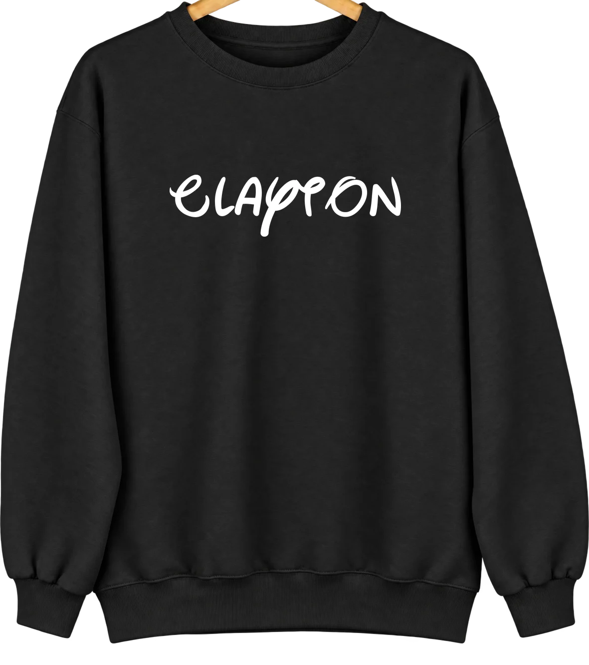 Clayton, Indiana Hometown Crewneck — Black