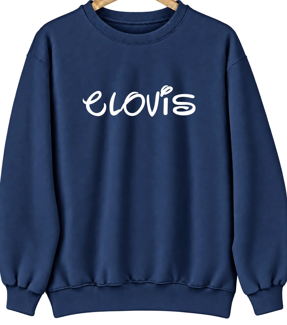Clovis, California Hometown Crewneck — Navy