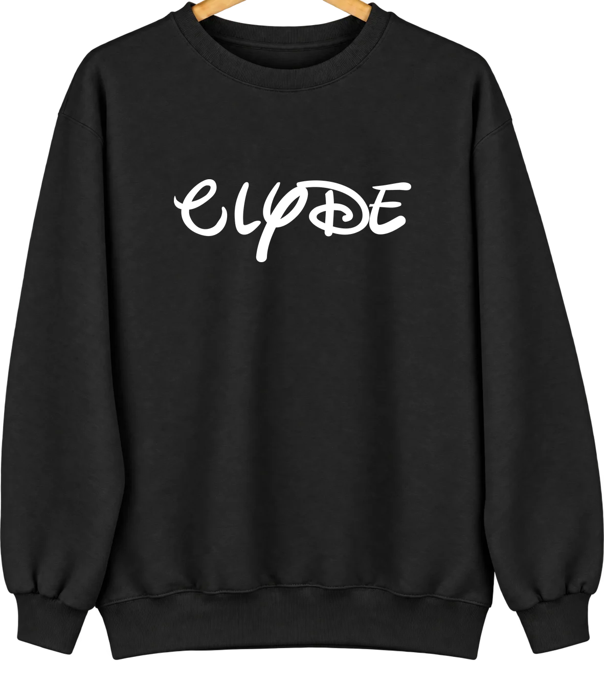 Clyde, North Carolina Hometown Crewneck — Black