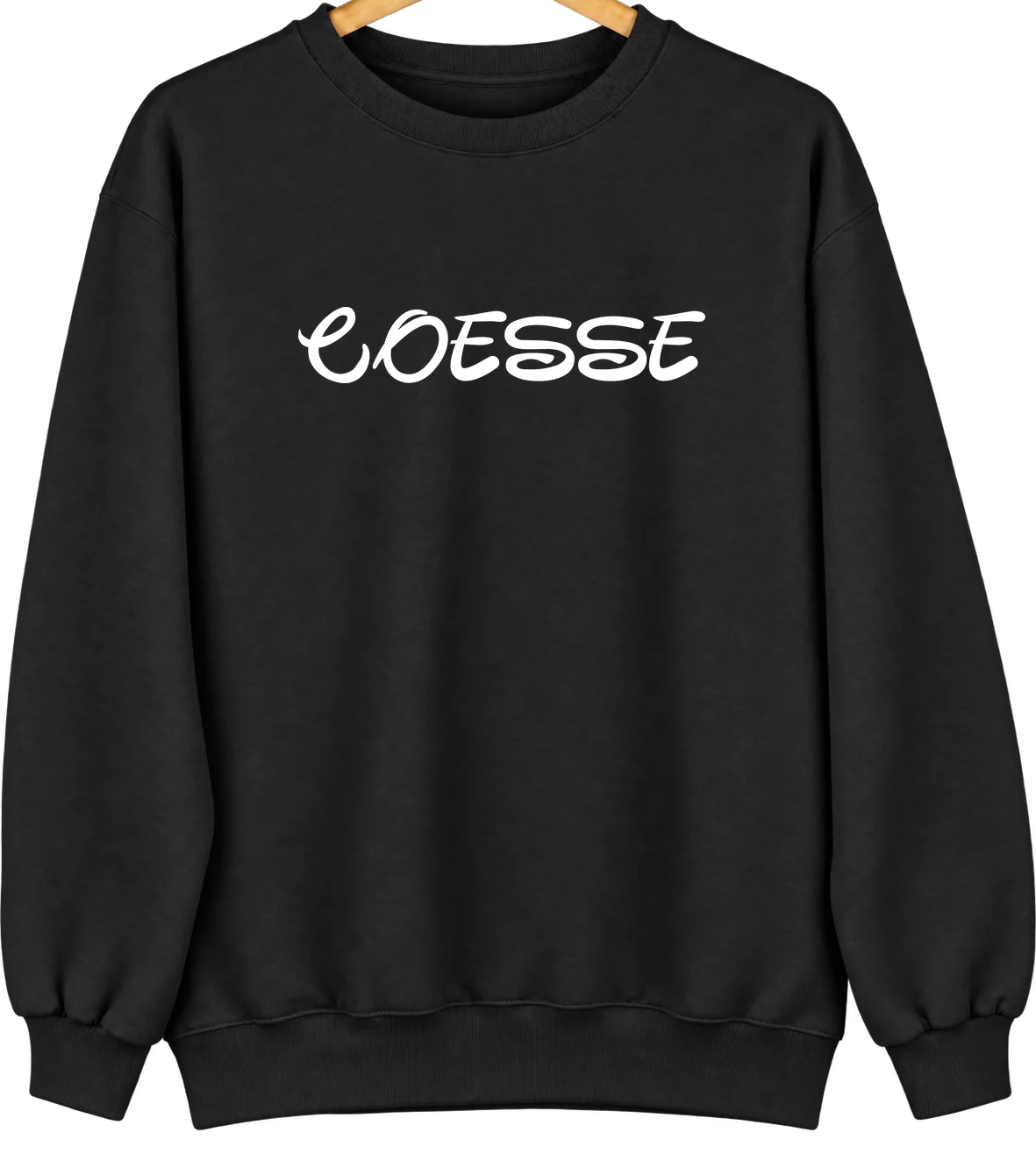Coesse, Indiana Hometown Crewneck — Black