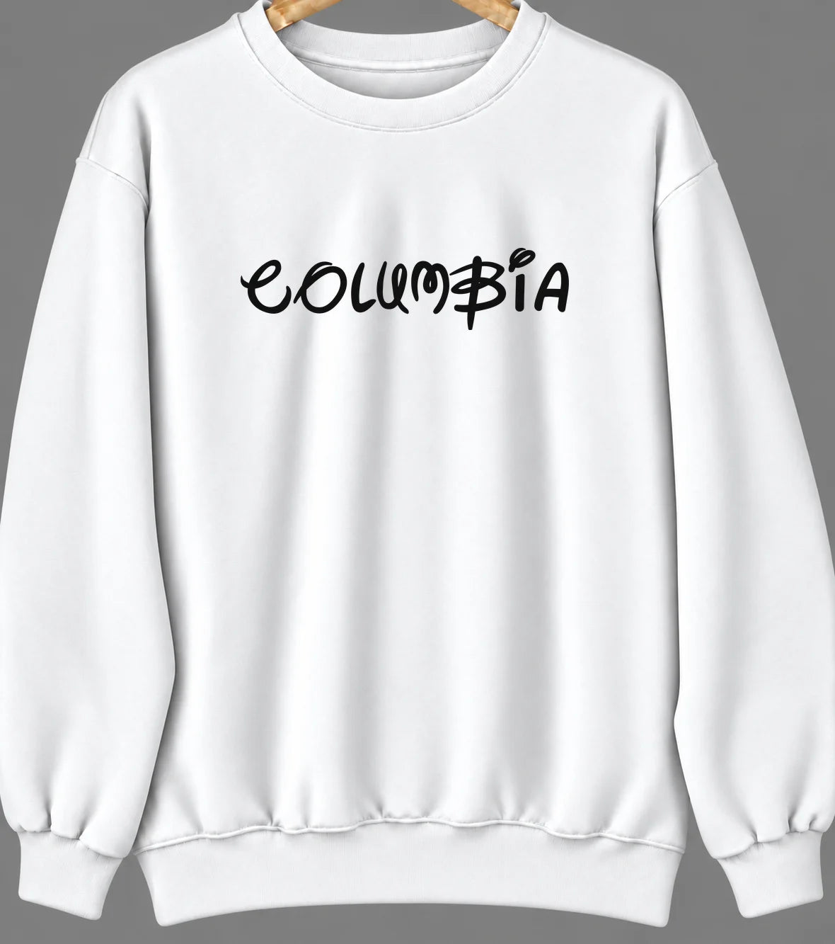 Columbia, New Jersey Hometown Crewneck — White