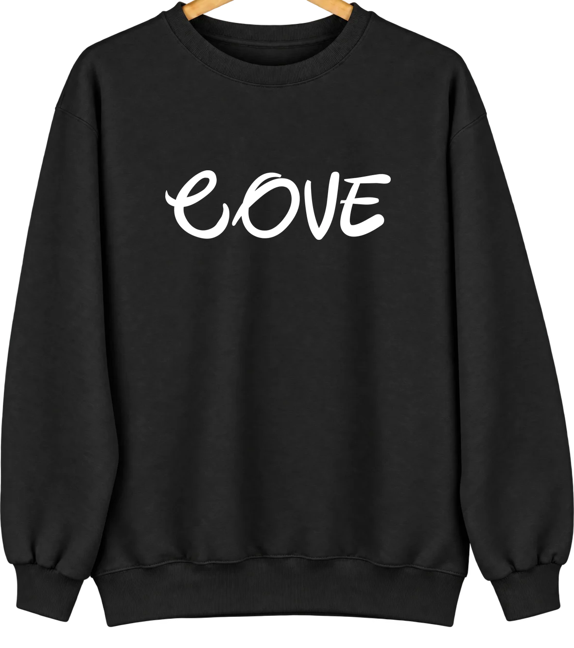 Cove, Oregon Hometown Crewneck — Black