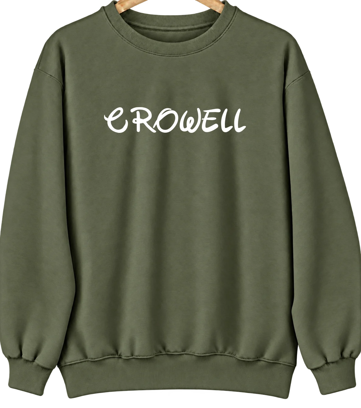 Crowell, Texas Hometown Crewneck — Military Green