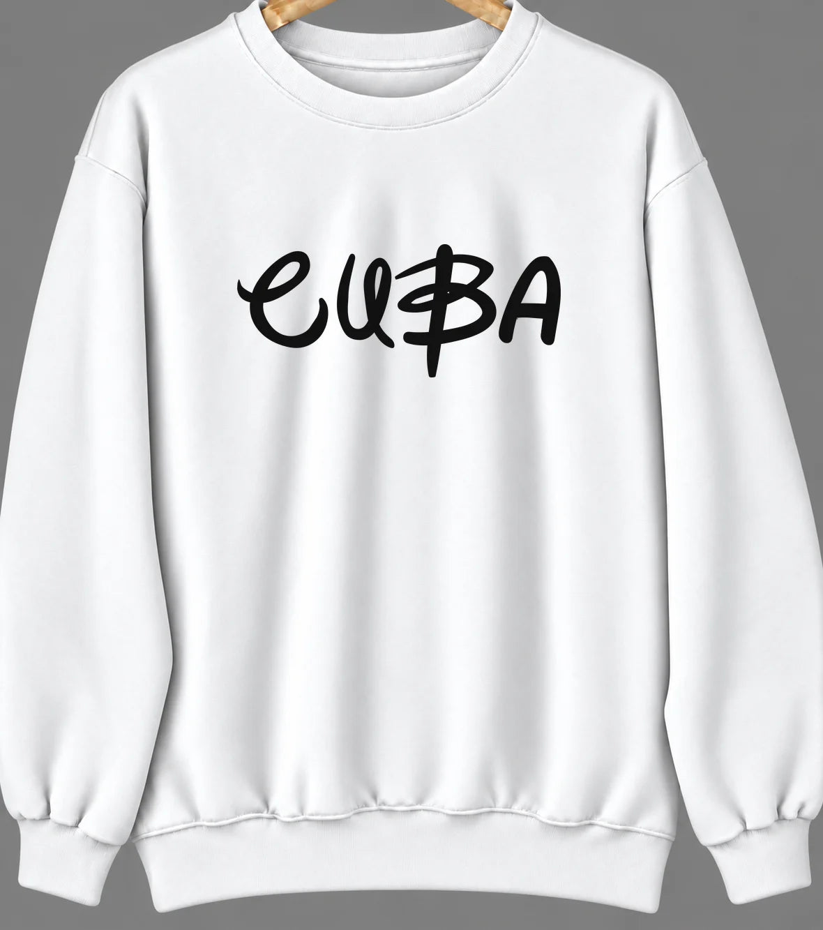 Cuba, New Mexico Hometown Crewneck — White